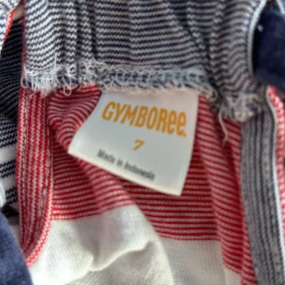 Gymboree Girls Sundress Size 7 Red White Blue Sleeveless Summer Dress Patriotic